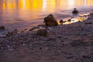 summer vacation at the seaside at night. beautiful seascape photo