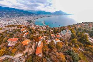 Alanya 2022 Antalya aerial city with castle and sea photo