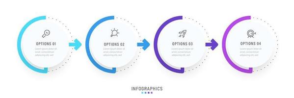 Vector Infographic label design template with icons and 4 options or steps. Can be used for process diagram, presentations, workflow layout, banner, flow chart, info graph.