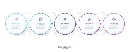 Vector Infographic label design template with icons and 5 options or steps. Can be used for process diagram, presentations, workflow layout, banner, flow chart, info graph.