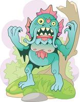 cartoon swamp monster vector