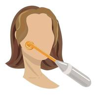 Beauty procedure darsonval on the face. Vector illustration isolated on white background.