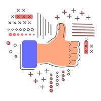 como icono. icono de pulgar hacia arriba. vector como ilustración de signo como en contorno lineal para web, redes sociales, comentarios, blogs, sitios de noticias, aplicación.