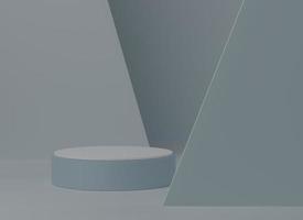 Blue round pedestal podium, Product display podium in room, 3d rendering studio with geometric shapes, Cosmetic product minimal scene with platform, Stand to show products background photo