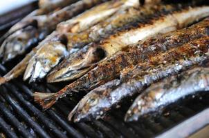 Fish on grill photo