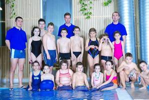 Swimming in indoor pool photo