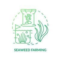 Seaweed farming green gradient concept icon. Nutritious food production. Agricultural trends abstract idea thin line illustration. Isolated outline drawing. Myriad Pro-Bold font used vector