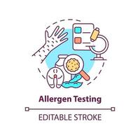 Allergen testing concept icon. Analysis service abstract idea thin line illustration. Allergy-causing substance evaluating. Isolated outline drawing. Editable stroke. Arial, Myriad Pro-Bold fonts used vector