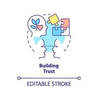 Building trust concept icon. Communication with candidates and employees. HR skills abstract idea thin line illustration. Isolated outline drawing. Editable stroke. Arial, Myriad Pro-Bold fonts used vector