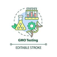 icono de concepto de prueba de gmo. servicio de prueba de alimentos idea abstracta ilustración de línea delgada. evaluación y control de calidad. dibujo de contorno aislado. trazo editable. arial, innumerables fuentes pro-bold utilizadas vector