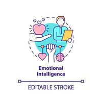 Emotional intelligence concept icon. Communicate effectively at work. HR skills abstract idea thin line illustration. Isolated outline drawing. Editable stroke. Arial, Myriad Pro-Bold fonts used vector