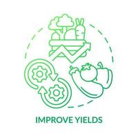 Improve yields green gradient concept icon. Crop and fertility. Shift to regenerative culture abstract idea thin line illustration. Isolated outline drawing. Myriad Pro-Bold font used vector