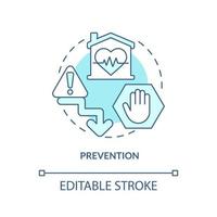 Prevention turquoise concept icon. Support patient condition. Palliative care stage abstract idea thin line illustration. Isolated outline drawing. Editable stroke. Arial, Myriad Pro-Bold fonts used vector