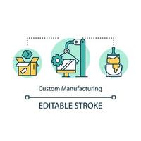 Custom manufacturing concept icon. Local production idea thin line illustration. Unique product design elements. Limited quantity goods.Vector isolated outline drawing. Editable stroke vector
