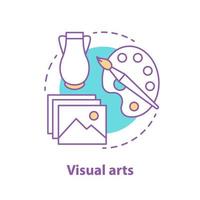 icono del concepto de arte visual. pintura y fotografía idea ilustración de línea delgada. estudio de arte y talleres. dibujo de contorno aislado vectorial vector