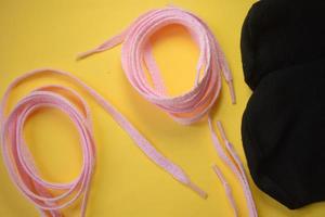 pink shoelace and shocks photo