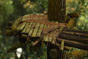 bamboo balcony in the forest photo