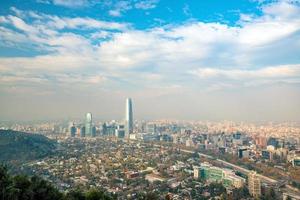 The skyline of Santiago in Chile photo