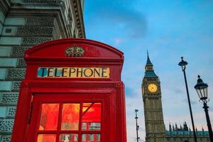 Red phone booth and Big Ben photo