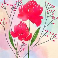 Watercolor Flowers With Watercolor Background photo