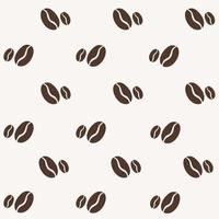 Seamless pattern with brown coffee beans on beige background in flat style. vector