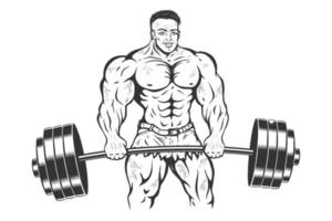 Bodybuilder with barbell.