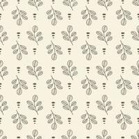Abstract seamless pattern with flowers on a beige background. Decorative background of wavy plants. Banner, fabric, textile, packaging, design. vector