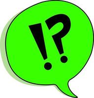 A hand-drawn speech bubble with question and exclamation marks, highlighted on a white background. Vector.The image of the dialog box.Thoughts, communication, comments. Question and exclamation marks. vector