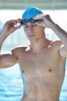 Swimmer pool portrait photo