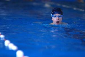 .boy in swimming pool photo