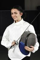 sword sport athlete portrait at training photo