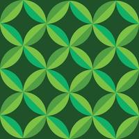 hojas geométricas modernas de mediados de siglo sin costuras en verde lima, verde jade, verde bosque sobre fondo verde esmeralda