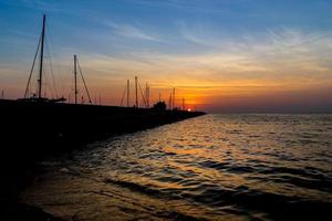 Beautiful Sunset over the sea on Pattaya Thailand photo