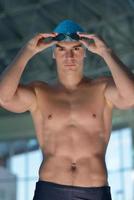 Male swimmer portrait photo