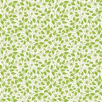 Seamless patterns with green branches and leaves in line style vector