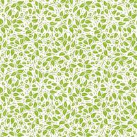 Seamless patterns with green branches and leaves in line style vector