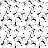 Seamless patterns with eyelashes. The element of the cpackaging design beauty productsorporate style of salon eyelash extensions vector