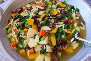 Spicy mixed vegetable soup or Kaeng Liang photo