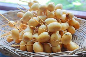 Fresh dates on a tray photo