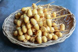 Fresh dates on a tray photo