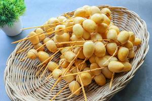Fresh dates on a tray photo