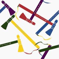 vector editable de la ilustración de hachas nativas americanas tomahawk en varios colores como patrón sin fisuras para crear antecedentes de cultura tradicional y diseño relacionado con la historia