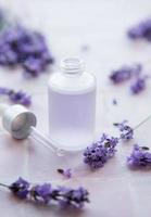 Aromatherapy lavender bath salt and massage oil photo