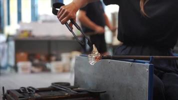 Man doing glass work in a studio video