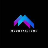 The combination of the letter M shape with mountains. Suitable for company logos related to nature, mining or nature lovers organizations. Shown with blue and purple gradations. vector