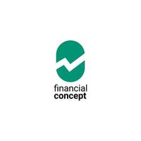 Logo inspiration for financial institutions symbolized by an increasing graphic shape in the center of the logo in turquoise color vector