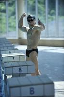 young swimmer ready for start photo