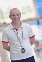 children group  at swimming pool photo