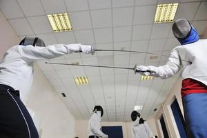 sword sport athlete portrait at training photo