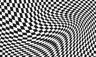 Wavy checkered racing black and white flag vector background